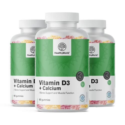 3x Vitamin D3 + Calcium, zusammen 180 Gummibonbons