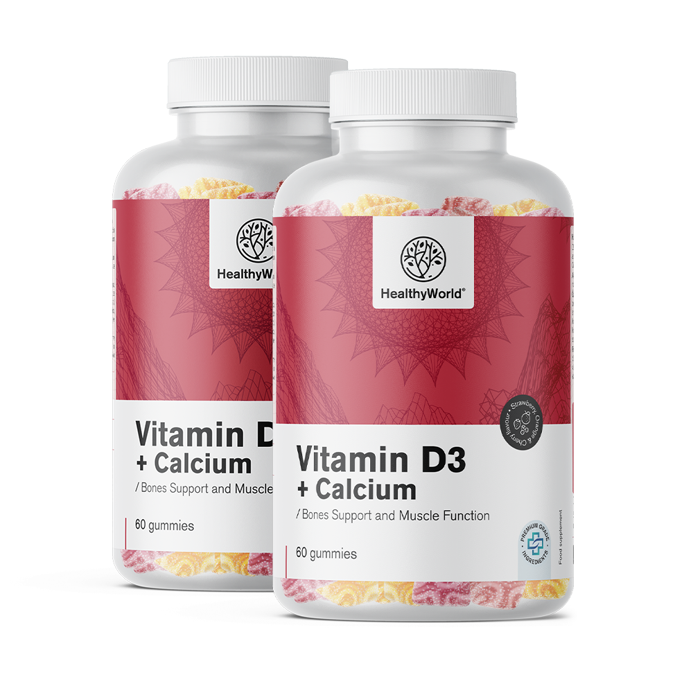 Vitamin D3 + Calcium in gummy candies.
