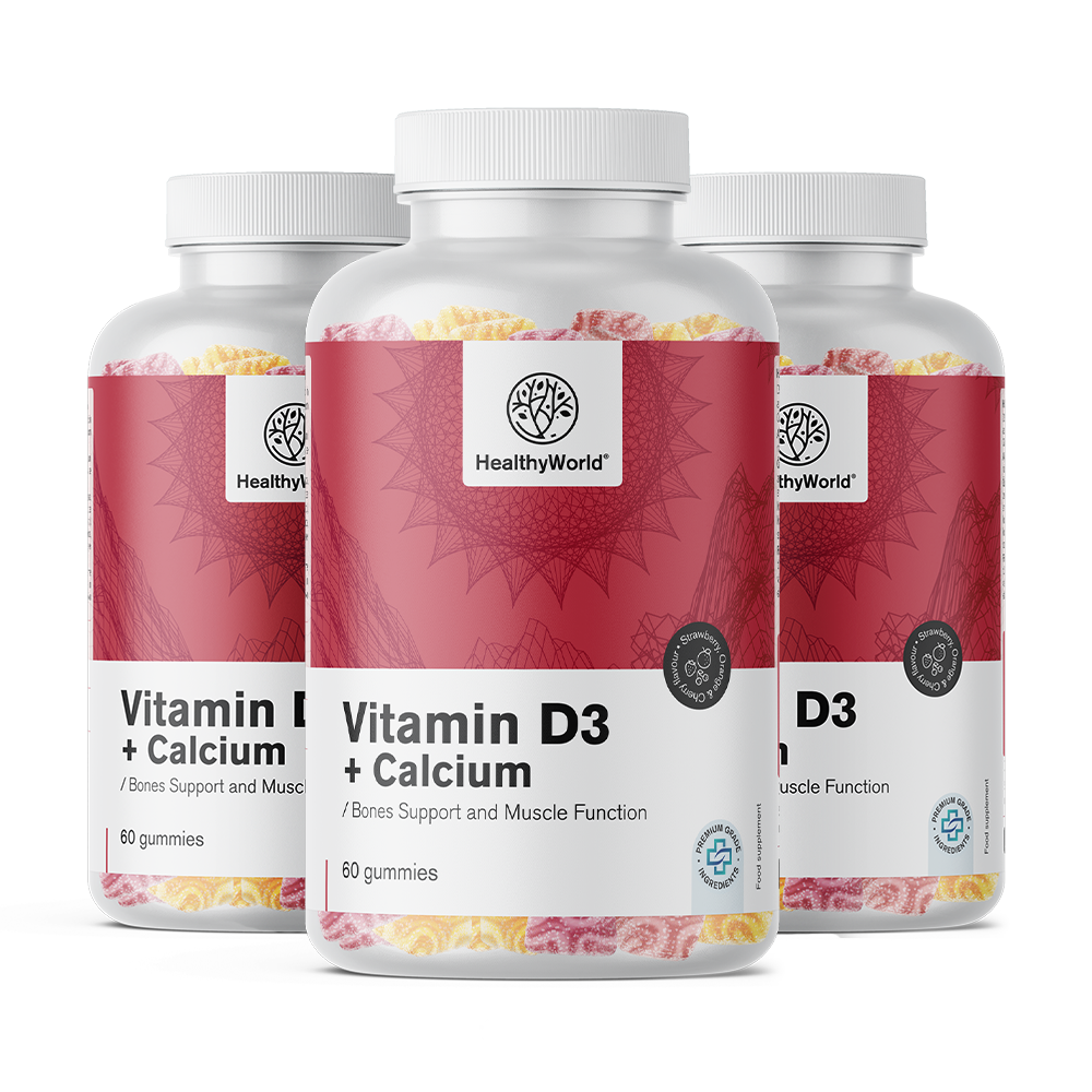 Vitamin D3 + Calcium in gummy candies.
