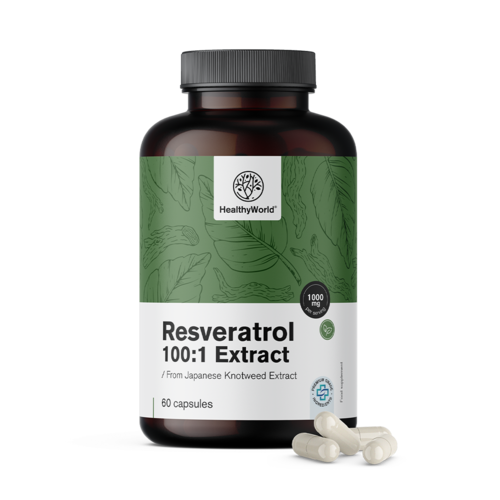 Resveratrol 1000 mg - Extrakt 100:1, 60 Kapseln
