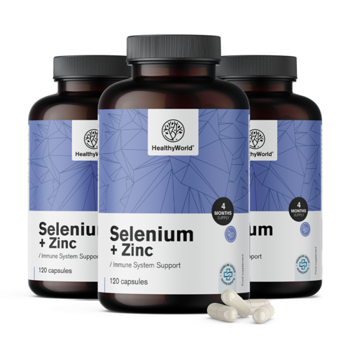 3x Selen + Zink, zusammen 360 Kapseln