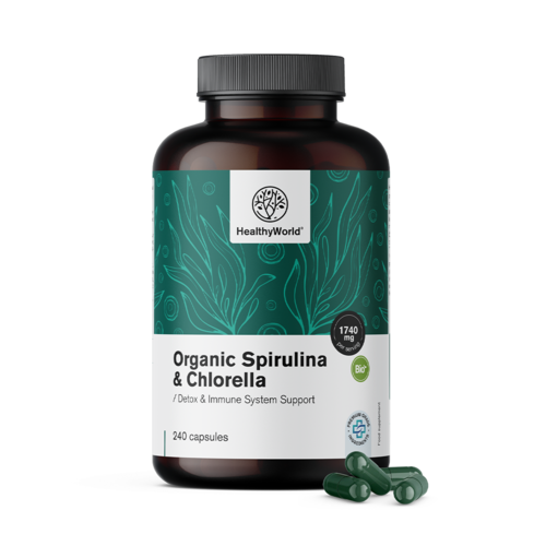 Spirulina und Chlorella 1740 mg, 240 Kapseln