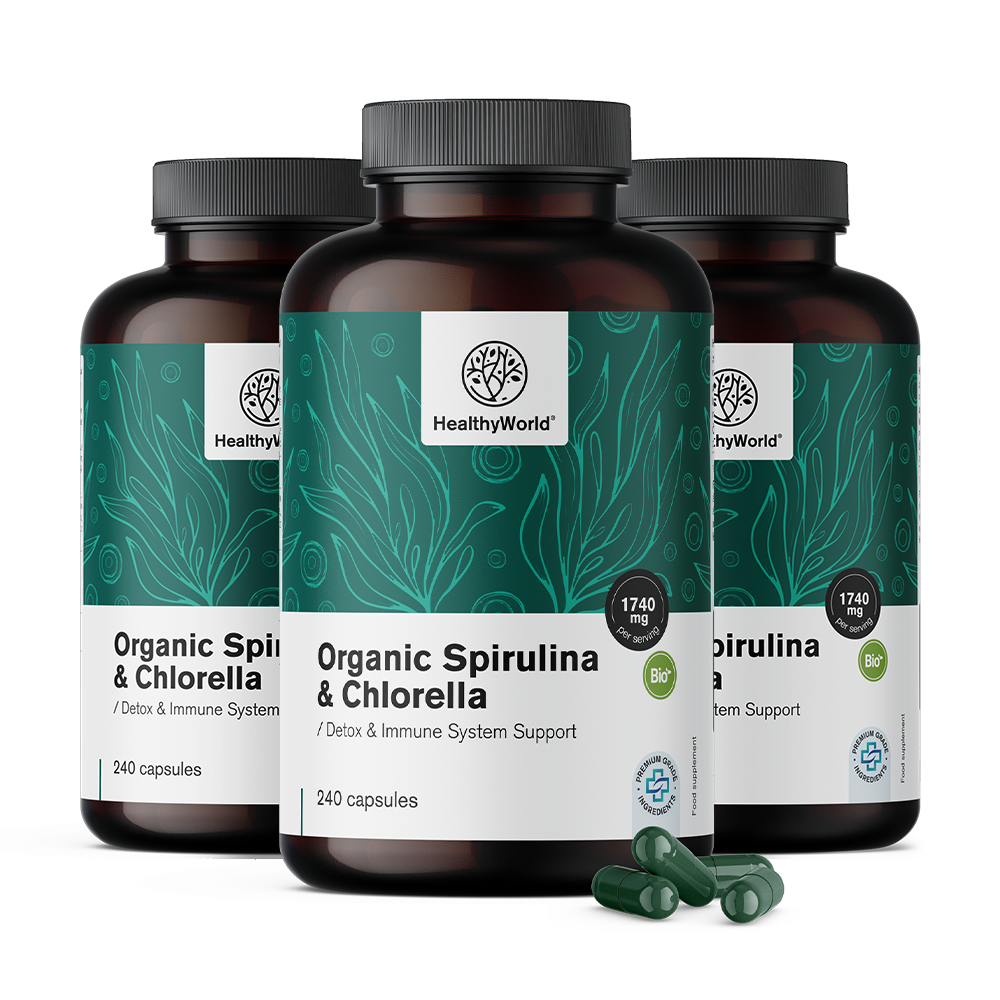 BIO Spirulina und Chlorella.