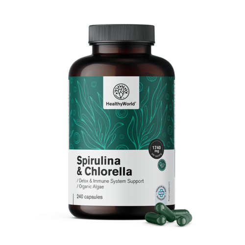 Spirulina und Chlorella 1740 mg, 240 Kapseln