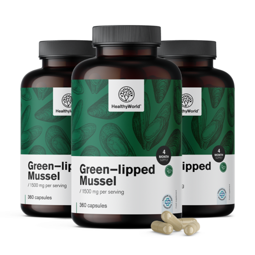 3x Grünschalmuschel 1500 mg, zusammen 1080 Kapseln