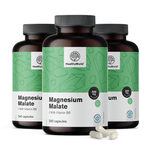 3x Magnesium-Malat 2000 mg, zusammen 720 Kapseln
